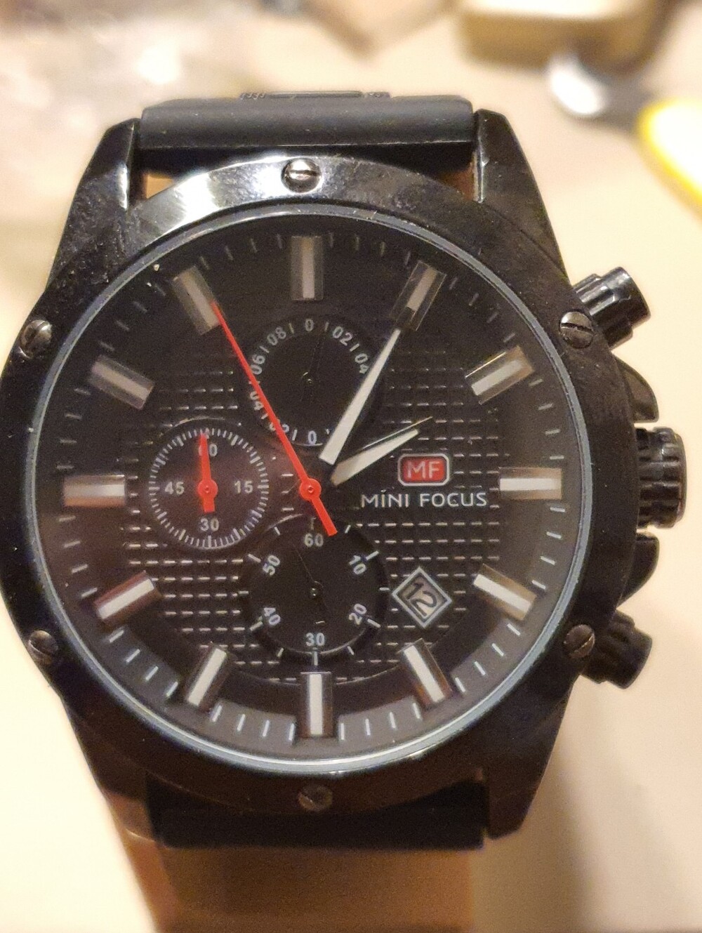 Mini Focus Black Chronograph Men's Watch w/Date